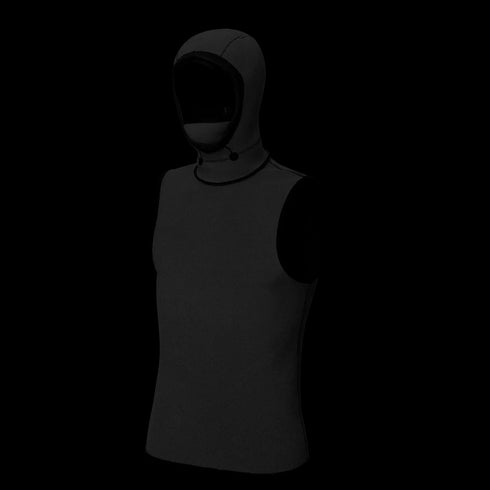 Mystisches Neopren -Oberteil mit Motorhaube 3/2mm - Schwarz